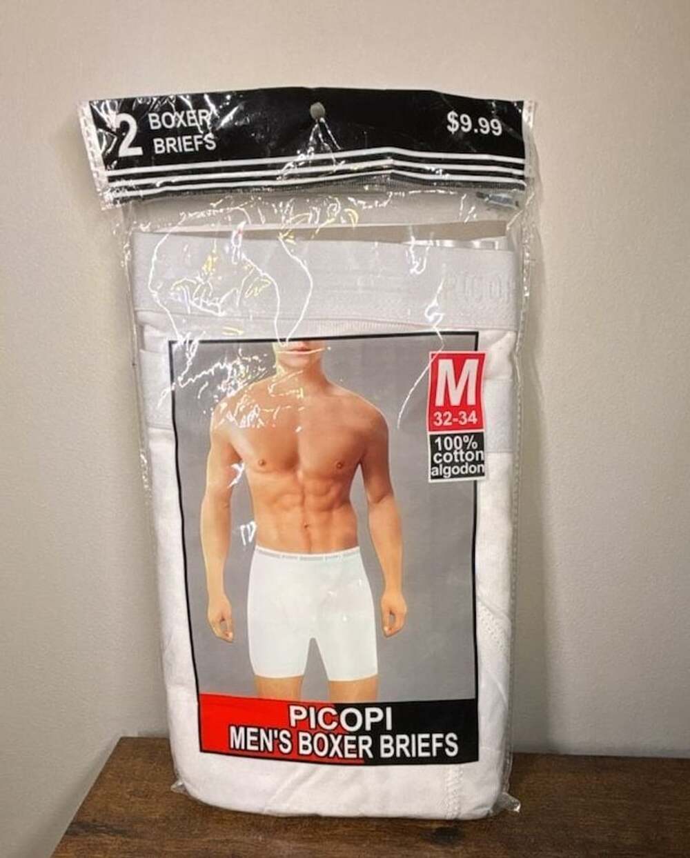 Picopi Men's Boxer Briefs White Size Medium 32-34 2-Pack New